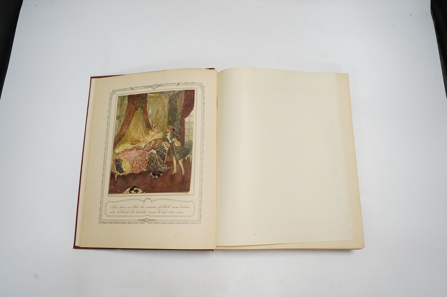 Quiller-Couch, Sir Arthur - The Sleeping Beauty and Other Fairy Tales ... 30 coloured and mounted plates (by Edmund Dulac) with captioned guards, text decorations; publisher's gilt pictorial and decorated morocco, gilt t